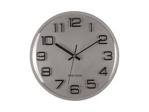 Karlsson - Wall clock 3D Numbers silver w. black