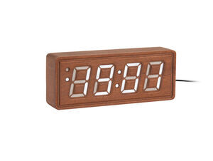 Karlsson - Alarm clock Solid Wood Engraved dark wood