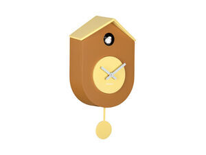 Karlsson - Wall clock Grato Cuckoo ochre yellow w. soft yellow