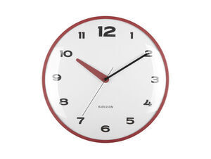 Karlsson - Wall Clock Brisk Dome red ochre