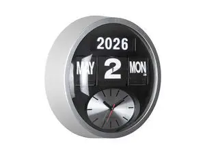 Karlsson - Wall clock Round Flip silver