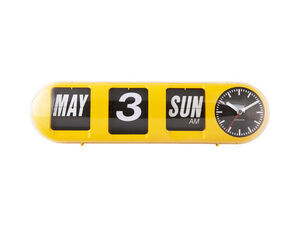 Karlsson - Wall clock Tube Flip bright yellow
