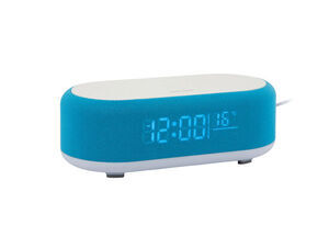 Karlsson - Alarm clock Vogue w. phone charger and blue tooth bright blue