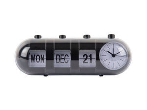 Karlsson - Alarm clock Retro Tube Calendar Flip black