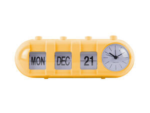 Karlsson - Alarm clock Retro Tube Calendar Flip bright yellow