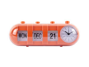 Karlsson - Alarm clock Retro Tube Calendar Flip bright orange
