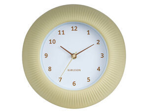 Karlsson - Wall clock Tender Rib soft yellow