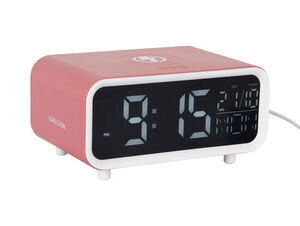 Karlsson - Alarm clock Chunky LED w. phone charger rose tan