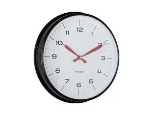 Karlsson - Wall clock Modern Factory black w. bright red