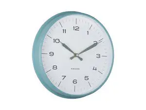 Karlsson - Wall clock Modern Factory misty blue w. jungle green