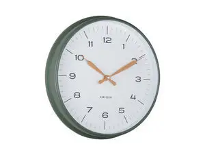 Karlsson - Wall clock Modern Factory jungle green w. ochre yellow