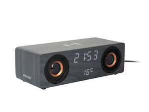 Karlsson - Alarm clock Classic BT speaker Radio w. phone charger black