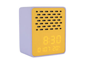 Karlsson - Alarm clock Funky Vibes blue tooth speaker purple w. yellow