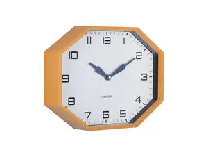 Karlsson - Wall clock Modern Factory Octagon ochre yellow w. navy blue