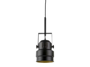 Leitmotiv - Pendant lamp Studio black iron w. gold inside