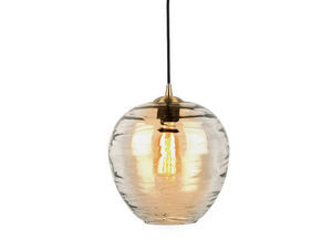 Leitmotiv - Pendant lamp Glamour Globe glass amber brown