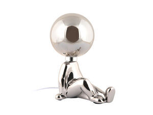 Leitmotiv - Table lamp Joey LED ceramic chrome plated
