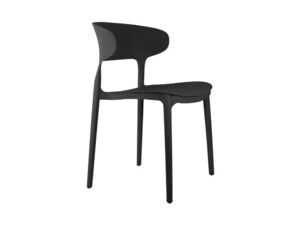 Leitmotiv - Dining chair Fain PP black - Sort stol i plast