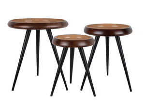 Leitmotiv - Table set Tripod warm walnut lacquer, soft brown enamel
