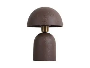 Leitmotiv - Table lamp Boaz iron textured chocolate brown