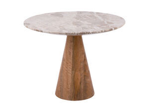 Leitmotiv - Table Force marble brown, mango wood base