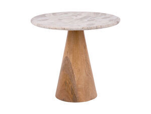 Leitmotiv - Table Force wide marble brown, mango wood base