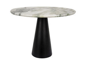 Leitmotiv - Table Force wide marble himalayan green, black mango wood base