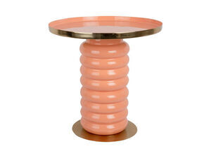 Leitmotiv - Side table Ruby enamel peach orange