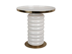 Leitmotiv - Side table Ruby enamel white