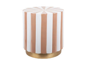 Leitmotiv - Stool Candy Swirl enamel soft brown & white