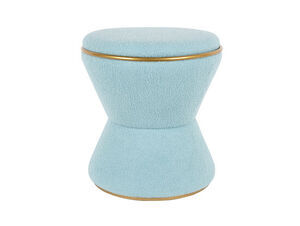 Leitmotiv - Pouf Gustar teddy curl soft blue