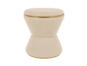 Leitmotiv - Pouf Gustar teddy curl sand brown