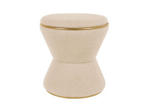 Leitmotiv - Pouf Gustar teddy curl sand brown