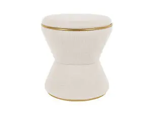 Leitmotiv - Pouf Gustar teddy curl white