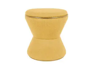 Leitmotiv - Pouf Gustar teddy curl ochre yellow