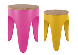 Leitmotiv - Stool set Double Funky bright pink & bright yellow