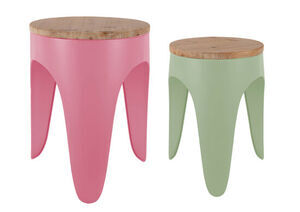 Leitmotiv - Stool set Double Funky tan rose & tea green