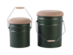 Leitmotiv - Stool set Buckets jungle green