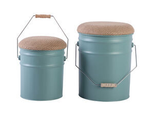 Leitmotiv - Stool set Buckets grayed jade