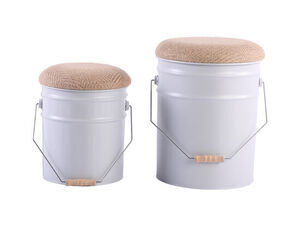 Leitmotiv - Stool set Buckets white