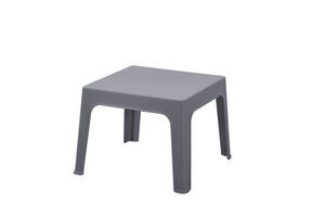 Kvadratisk sidebord med flad overflade og fire lige ben i mørk antracitgrå.