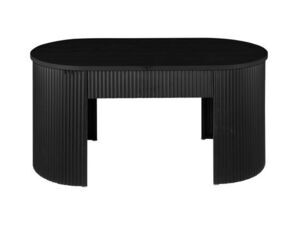 Sort, oval bænk/bord med ribbede sider fra Leitmotiv, model Estriado.