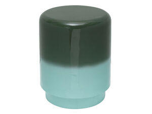 Skammel med glat, blank overflade. Farve fra mørk junglegrøn øverst til lys grå jade nederst.