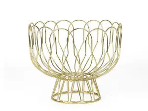Present time - Fruit Basket Wired metal gold plated