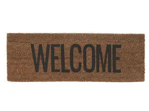 Present time - Doormat Welcome black coir