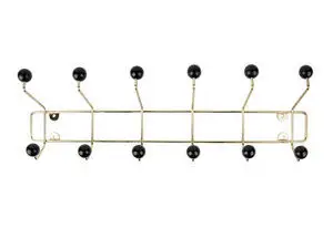 Present time - Hat rack Saturnus XL gold w. black balls