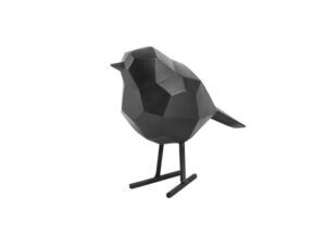Present time - Statue Origami bird small polyresin matt black