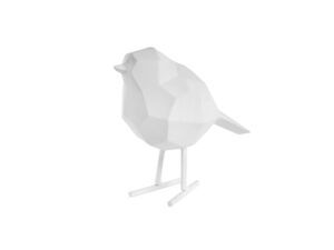 Present time - Statue Origami bird small polyresin matt white