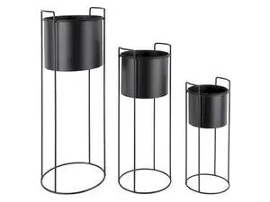 Present time - Plant pot set Essence round iron black