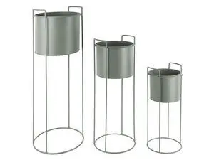 Present time - Plant pot set Essence round iron jungle green